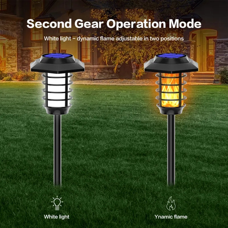 2 in 1 Solar Flame Lamp