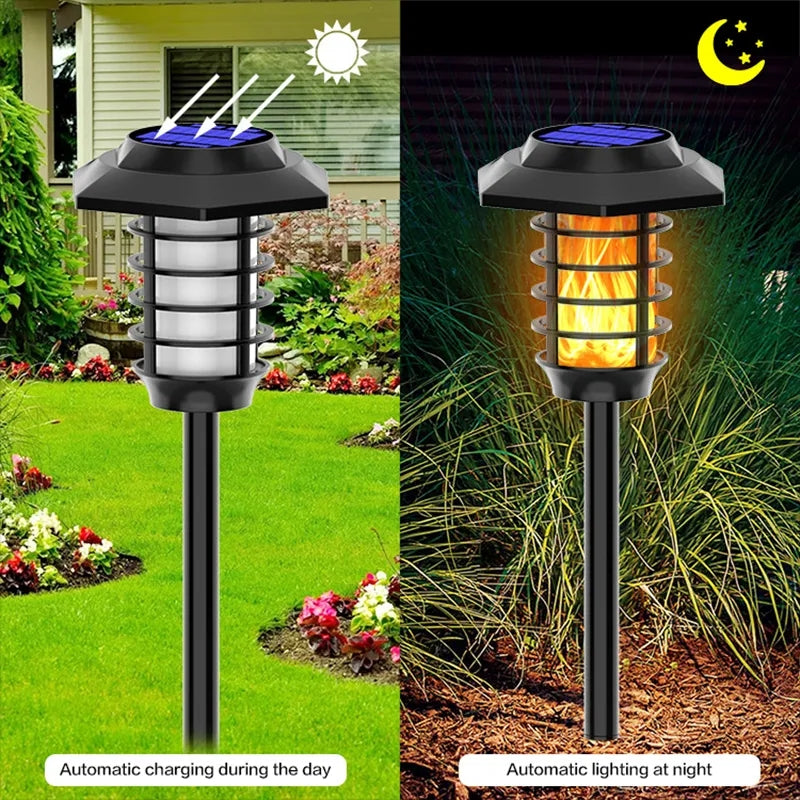 2 in 1 Solar Flame Lamp