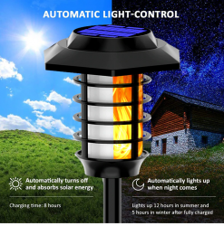 2 in 1 Solar Flame Lamp