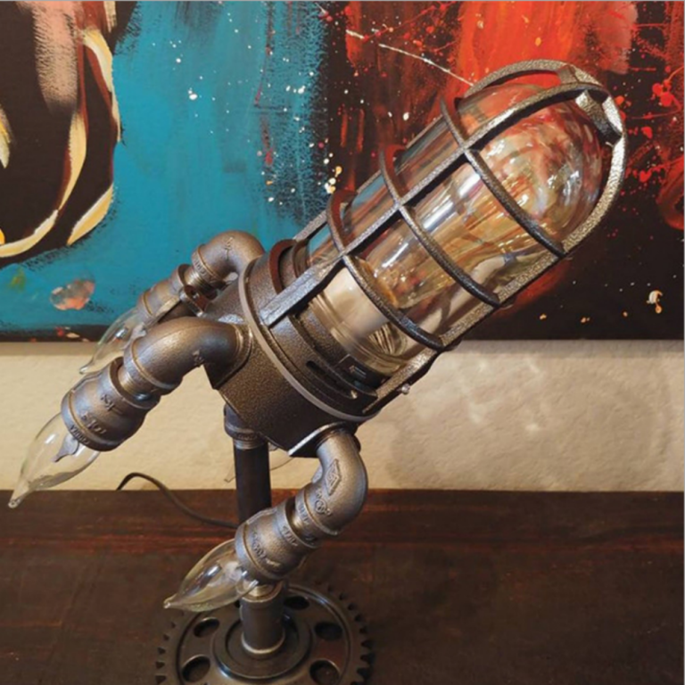 Steampunk Rocket Lamp